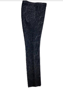 Mens Floral Dress Pants - Fashion Pants - Paisley Pants Black on Black Color