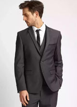 Gray Suit Black Tie
