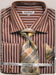 Mens Regular Fit French Cuff Shirt Set Bold Stripe Brown - Striped Dress Shirt - Mens Pinstripe Dress Shirt