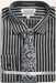 Mens Slim Fit Stripe Shirt With Tie And Handkerchief In Black ~ Silver - Striped Dress Shirt - Mens Pinstripe Dress Shirt
