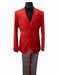 Mens Two Button Notch Lapel Three-Piece Red Suit