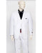 White Tuxedo With Print Sateen Lapel - White Wedding Suit