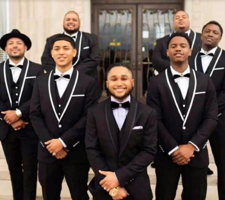 Black And White Trim Tuxedo Or Black And Black Trim Vested Suits - Wedding - Prom Tuxedo