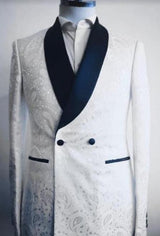 Mens Two Button Shawl Lapel Suit Navy Blue