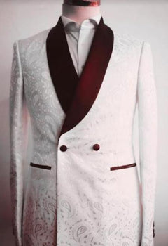 Mens Two Button Shawl Lapel Suit Red
