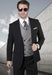 Mens Black Suit Gray Vest