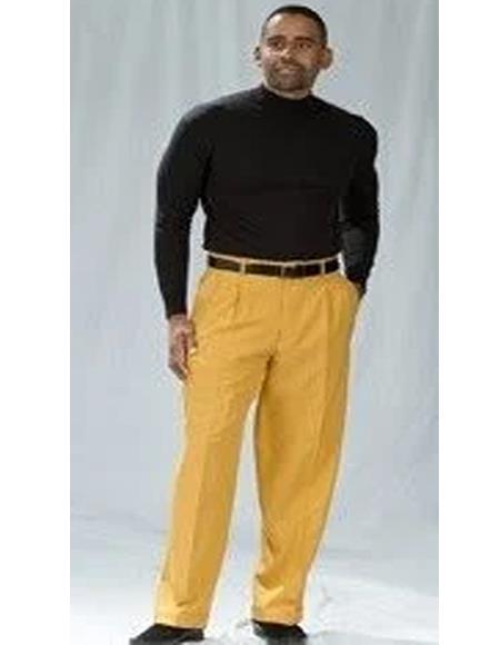 Mens Gold Dress Pants - Pleated Pants Mustard / PLEASE SELECT YOUR SIZE Mens Gold Dress Pants - Pleated Pants Mustard / PLEASE SELECT YOUR SIZE