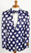 Mens 2 Button Notch Lapel Blue and White Blazer