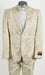 Mens Flower Suit - Floral Suit Mens 2 Button Peak Lapel Ivory and Gold Tuxedo