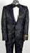 Mens Flower Suit - Floral Suit Mens 2 Button Peak Lapel Black and Navy Tuxedo