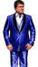 Mens One Button Shawl Lapel Suit Navy