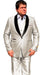 Mens One Button Shawl Lapel Suit Off-White