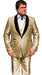 Mens One Button Shawl Lapel Suit Tan