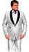 Mens One Button Shawl Lapel Suit White