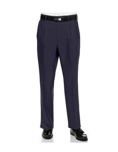 Mens French Blue Wool Wide Leg Dress Pants