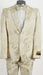 Mens Ivory ~ Gold 2 Button Foil Floral Paisley Prom and Wedding Tuxedo