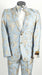 Mens 2 Button Sky Blue and Silver Foil Paisley Prom and Wedding Tuxedo