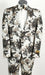 Mens 2 Button Black ~ White Foil Floral Paisley Prom and Wedding Tuxedo