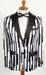 1920 Blazer - Mens Black and White Pinstripe Blazer - Black and White Striped   Jacket