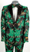 Mens Hunter Green and Black 2 Button Floral Paisley Tuxedo Tuxedo
