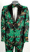 Mens Hunter Green and Black 2 Button Floral Paisley Tuxedo Tuxedo