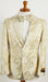 Mens Ivory and Gold 2 Button Foil Floral Paisley Prom and Wedding Blazer