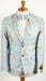 Mens Sky Blue and Silver 2 Button Foil Paisley Prom and Wedding Blazer