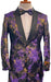 Mens Floral Prom Tuxedo in Purple Package w/ Matching Pants and Bowtie