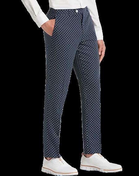 Polka Dot Dress Pants For Men Black and White Dress Pants — MensUSA