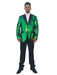 Emerald Green Tuxedo Suit With Black Pants Matching Bowtie