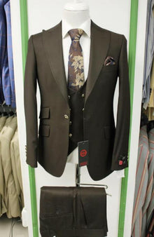 Mens Suit Olive Dark Green