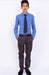 Blue Buttons Closure Collared Neck Fashion Style Outfits