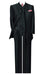 Mens Stripe High Fashion Suit with Vest and Pants Black