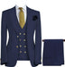 Mens 3-Piece Suit Notch Lapel Navy Suit