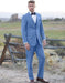 Mens Ice Blue Slim Suit
