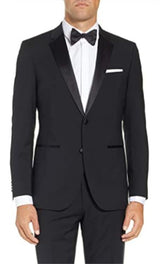 Esmoquin de dos botones para hombre, color negro - smoking para hombre