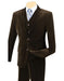 Mens Corduroy Suit Mens Two Buttons Pinstripe ~ Stripe Corduroy 2 Piece Vested Suits Flat Front Pant