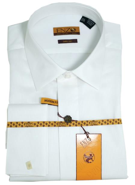 Mens White Lay-Down Pique Tuxedo Shirt