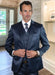 Navy Blue Shiny Suit - Flashy Suit