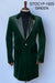 Mens Velvet Tuxedo 34 Inch Long Coat - Velvet Blazer - Three Quarter Green Dinner Jacket