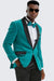 Mens Teal Velvet Tuxedo Jacket Slim Fit Blazer