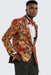 Mens Red and Gold Floral Tuxedo Jacket Slim Fit - Blazer
