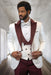 Two Toned Tuxedo With Matching Tuxedo - White and Burgundy