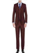 Mens 2 Button Notch Lapel Maroon Suit