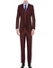 Mens 2 Button Notch Lapel Maroon Suit