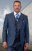Plaid Suit - 3 Piece Vested Suits - 2 Buttons Windowpane Suit - Charcoal Suit