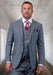 Plaid Suit - 3 Piece Vested Suits - 2 Buttons Windowpane Suit - Oxford Suit