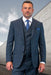 Plaid Suit - 3 Piece Vested Suits - 2 Buttons Windowpane Suit - Heather Charcoal Suit