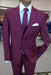 Burgundy Groom Tuxedo - Maroon Groom Suit With Trim Lapel