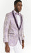 Mens One Button Ivory and Light Purple Tuxedo Blazer